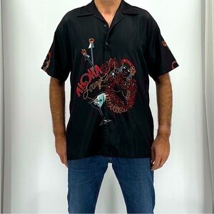 Big Brother Aloha Lounge Artsy Button Down Short Sleeve Hawaiian Shirt